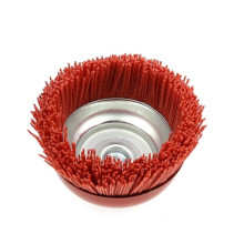 115* M14 Cup Nylon Abrasive Brush Wheel P80 Pile Polymer-abrasive 4.5" Angle Grinder Tool